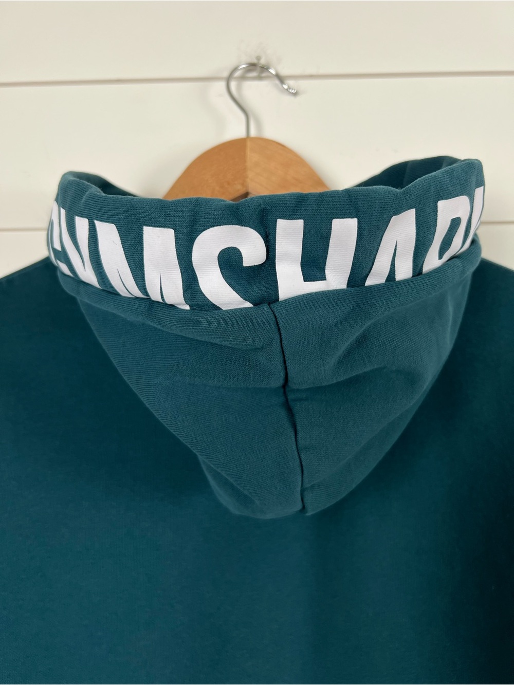 Gymshark Fraction Hoodie Women’s Small Teal Blue Pullover Sweatshirt Logo Hood - Picture 4 of 10